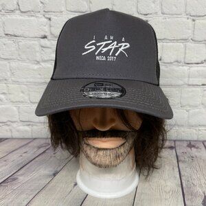 New Era 9Forty Trucker Hat Mesh Cap Snapback Gray Black I Am A Star WECA 2017